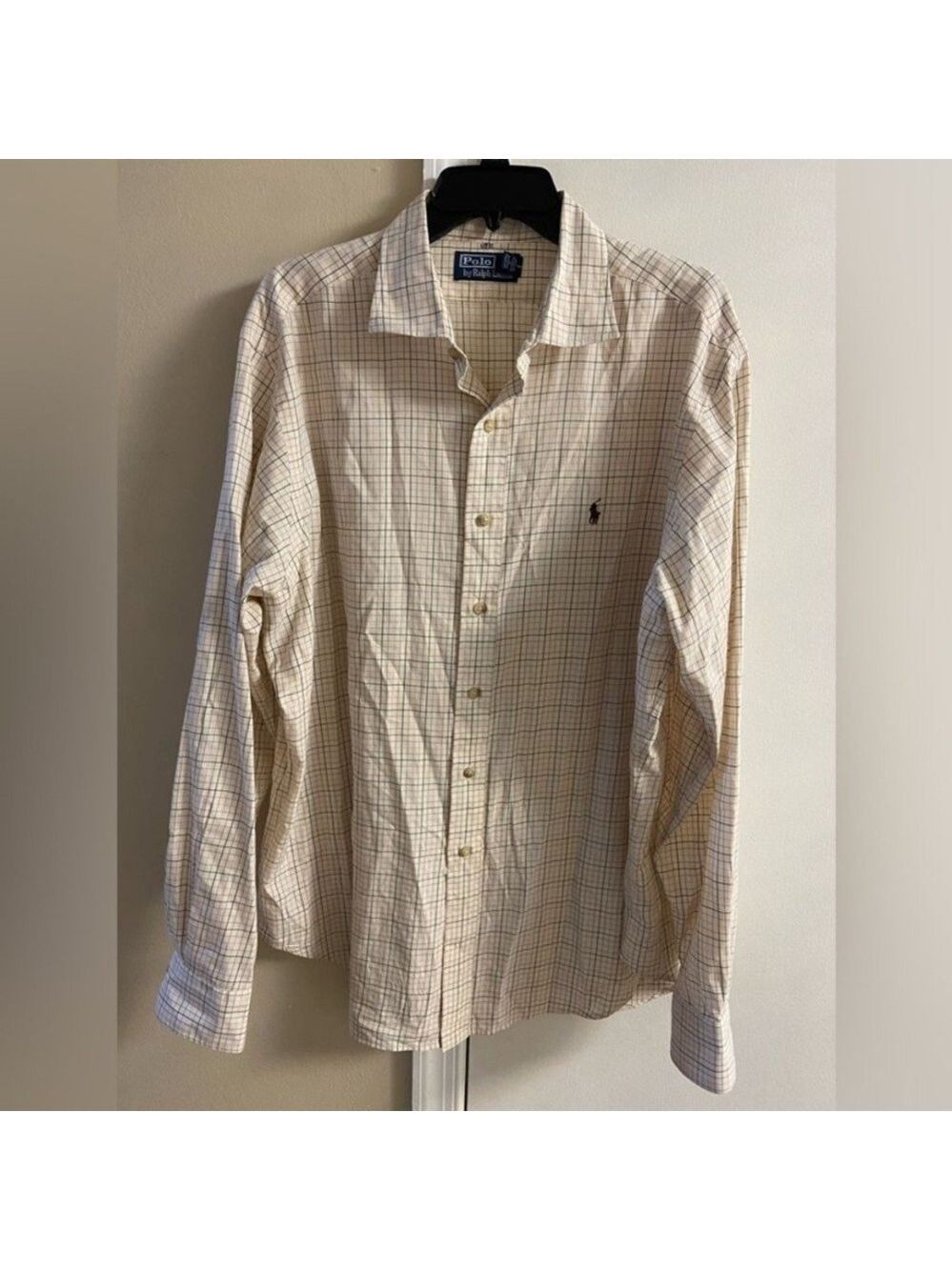 Polo by Ralph Lauren Men's Cream Checkered Shirt XL